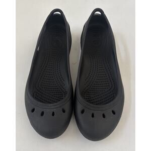 Crocs Kadee Ballet Flats Womens Triple Black Slip-On Round Toe Comfort Size 8